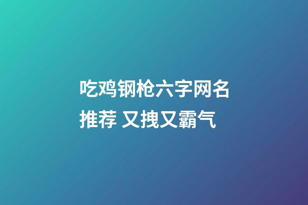 吃鸡钢枪六字网名推荐 又拽又霸气